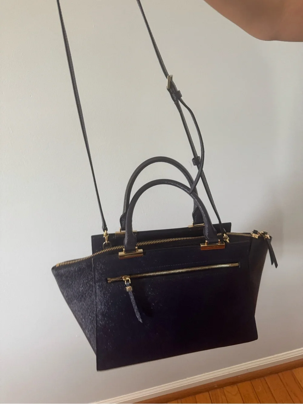 Henri Bendel Top-Handle Satchel with Gold Hardware